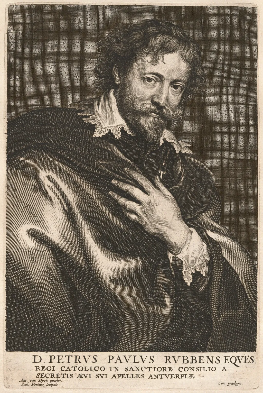 Peter Paul Rubens, by Paulus Pontius, ink, 1634