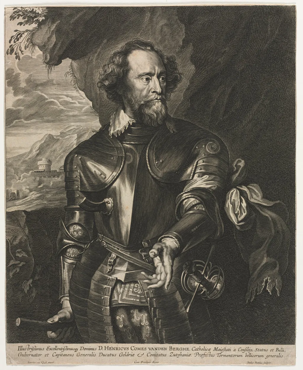 Portrait of Henry, Count van den Berghe, by Paulus Pontius, 1604