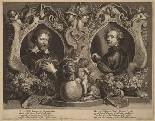 Rubens and van Dyck, a Double Portrait, by Paulus Pontius