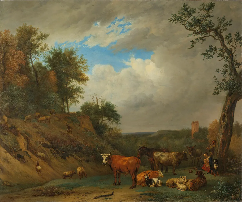 Herdsmen with their cattle, by Paulus Potter, oil, 1651