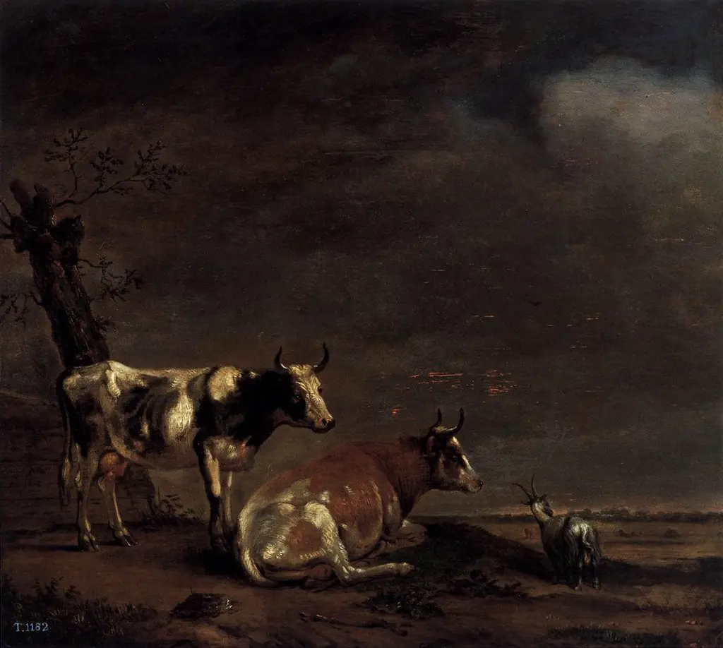 Two Cows in a Meadow, by Paulus Potter