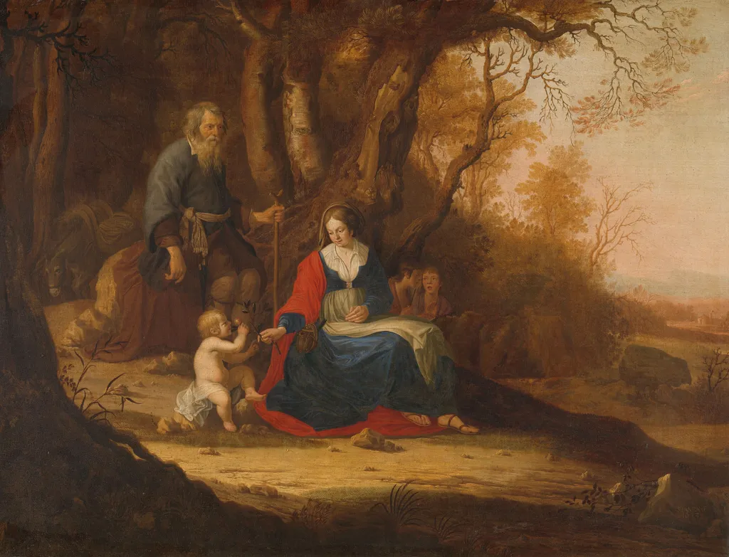Rest on the flight to Egypt, by Paulus van Vianen, oil