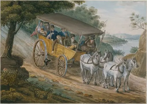 Travel by Stagecoach Near Trenton, New Jersey, by Pavel Petrovich Svinin