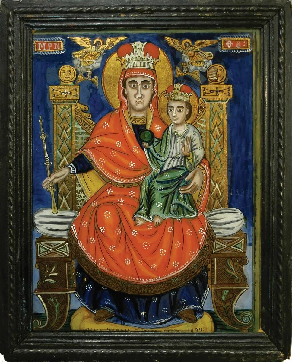 Maica Domnului cu Pruncul, împărăteasă tronând, by Pavel Zamfir, 1897