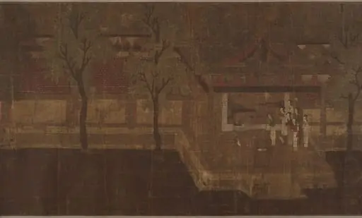 明/清　佚名　傳蕭照　中興瑞應第七圖　卷|Pavilion with Figures