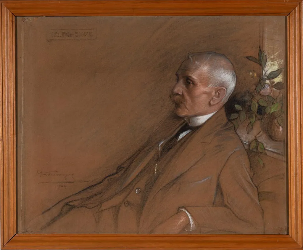 Portrait of Ioannis Polemis, by Pavlos Mathiopoulos, unspecified, 1924