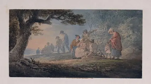 Landscape with figures, by Payne