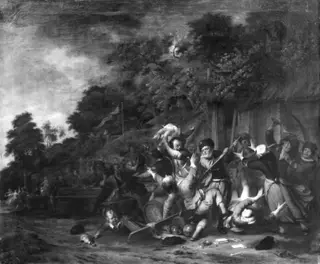 Peasant Brawl near an Inn