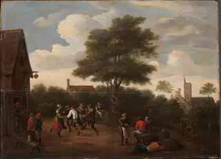 Peasants Dancing Outside the Crescent Tavern