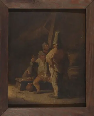 Peasants drinking wine
