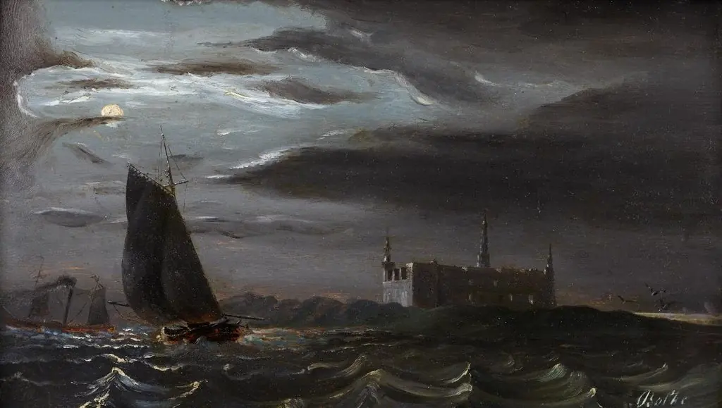 Schloss Kronborg im Mondschein, by Peder Balke