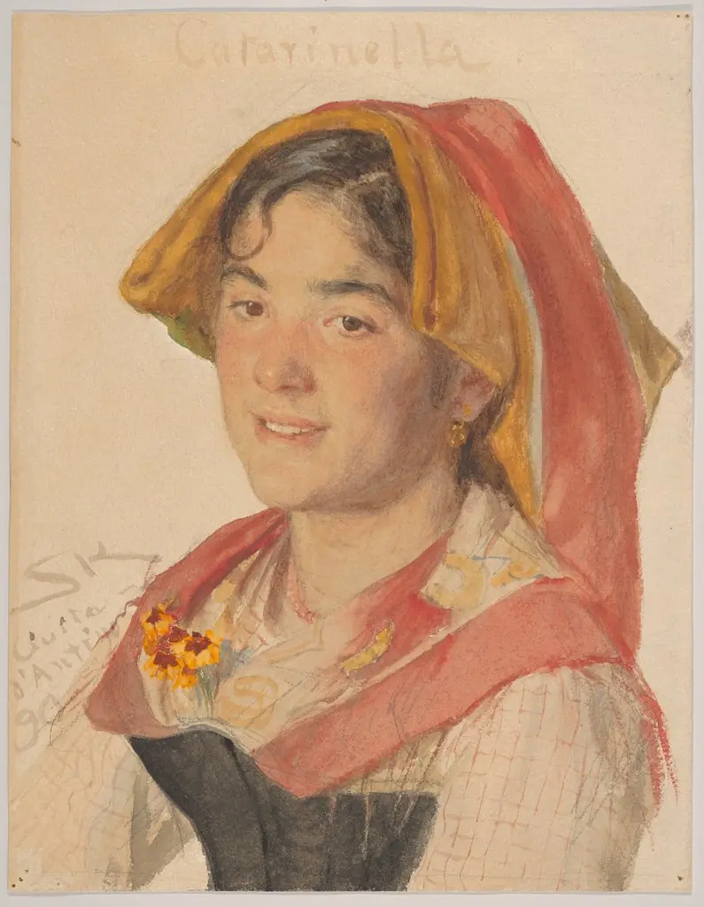 Head of an Girl from Civita d'Antino in Regional Dress (Catarinella")"