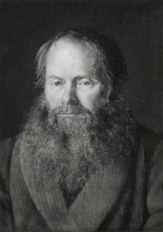 Portræt af zoologen, professor H.N. Krøyer, kunstnerens plejefader, by Peder Severin Krøyer, oil, 1868