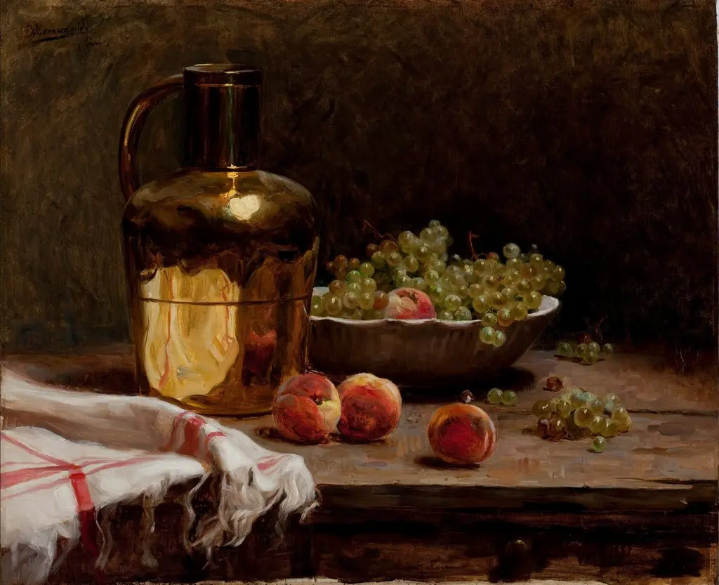Still life - Grapes and Peaches, by Pedro Alexandrino Borges
