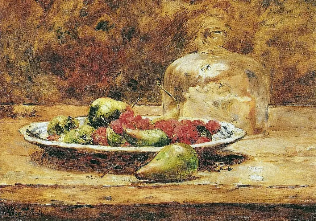 Still life - Pears and strawberries, by Pedro Alexandrino Borges