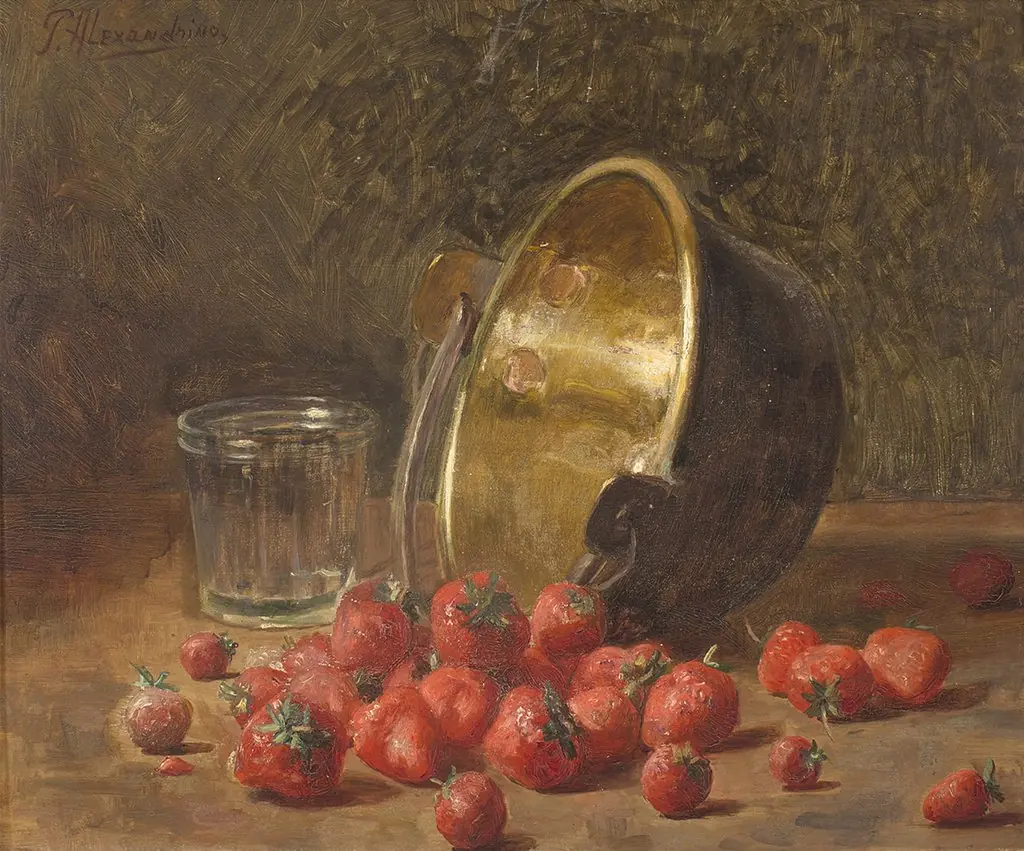 Still life with strawberries, by Pedro Alexandrino Borges