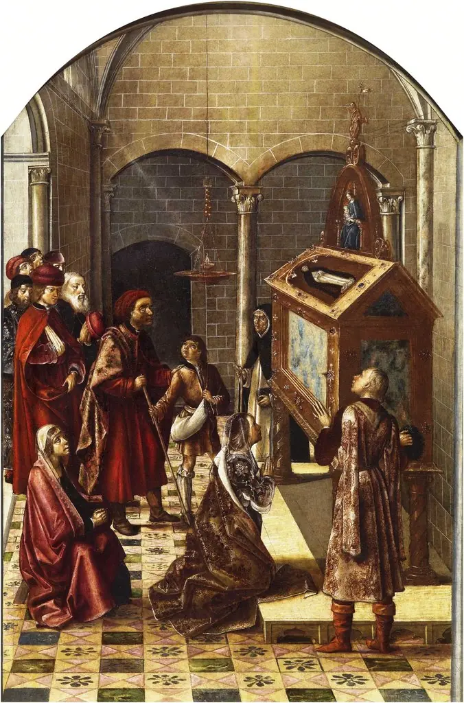 The Adoration of the Tomb of Saint Peter Martyr, by Pedro Berruguete