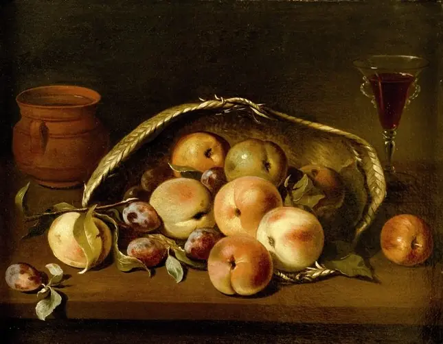 Basket with Peaches and Plums, by Pedro de Camprobin