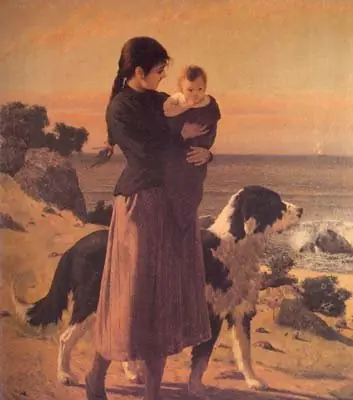Beach Scene with Figure
