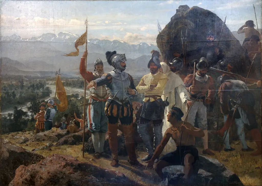 La fundación de Santiago, by Pedro Lira Rencoret