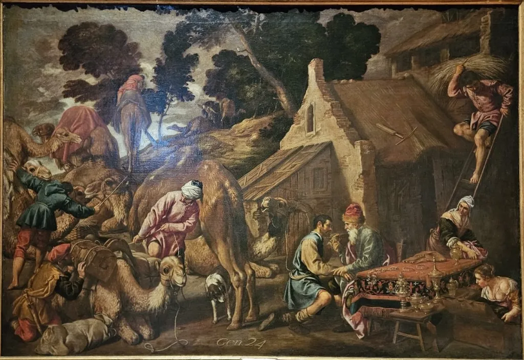 Abraão envia Eliezer a Procurar Esposa para Isaac, by Pedro Orrente, unspecified, 1625