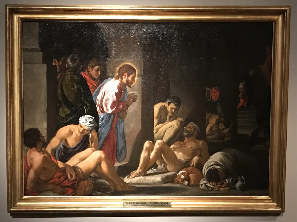 Christ Healing the Sick at the Pool of Bethesda, by Pedro Orrente, oil, 1617