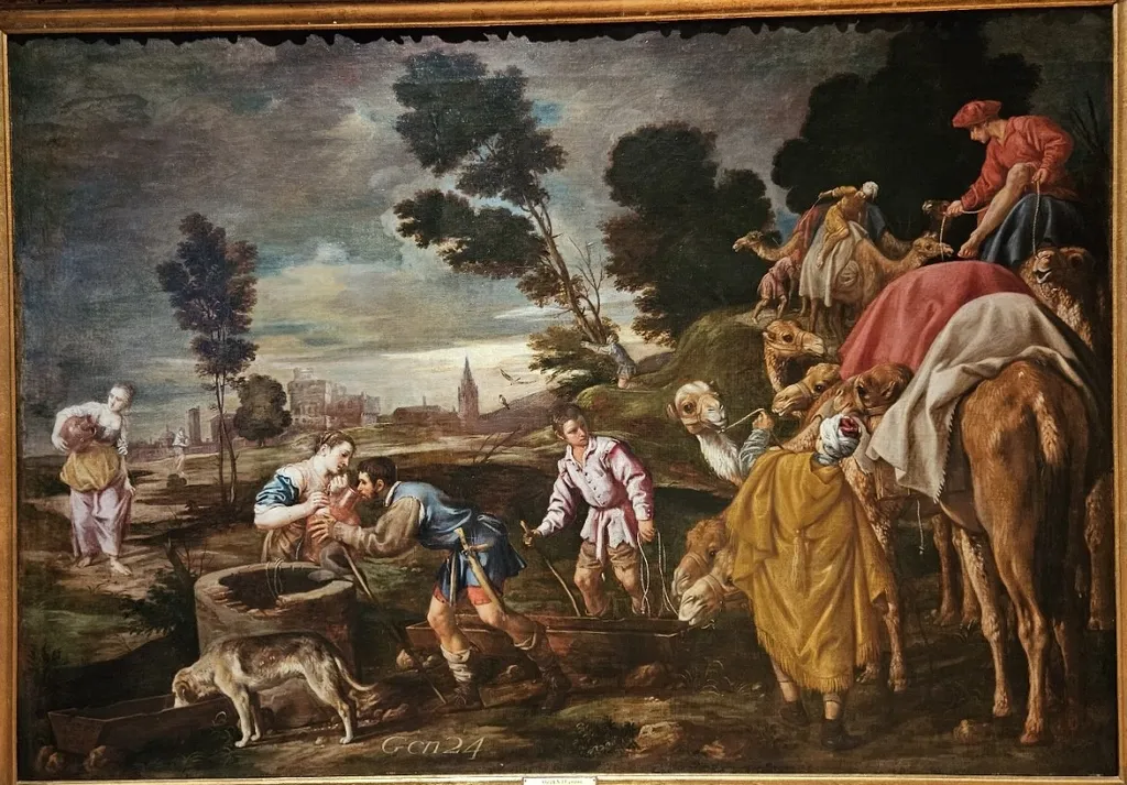 Encontro de Rebeca e Eliezer no Poço, by Pedro Orrente, unspecified, 1625