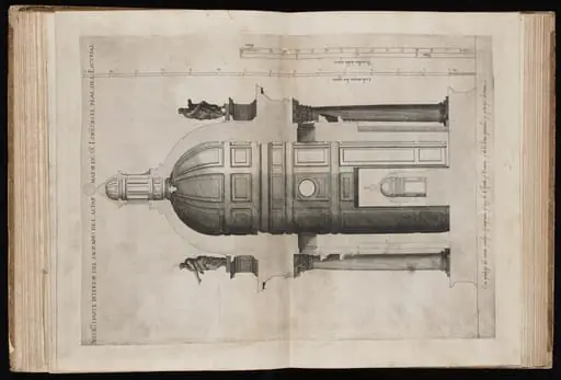 Section and Interior of the Sanctuary of San Lorenzo de El Escorial, by Pedro Perret