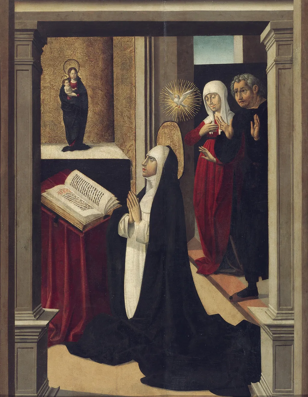 The Calling of Saint Catherine of Sienna, by Pedro Romana, oil, 1504