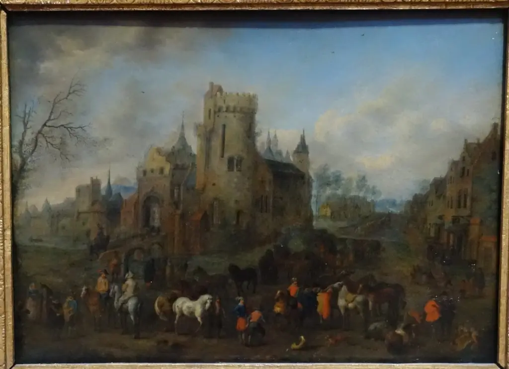 Paardenmarkt voor het oud kasteel te Vilvoorde, by Peeter Gijsels