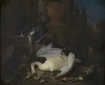 Still life with swan, by Peeter Gijsels
