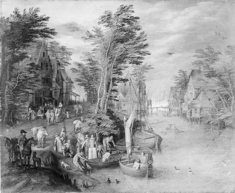 Village at a River, by Peeter Gijsels