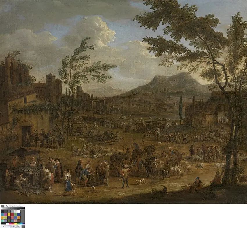 Italianate Landscape with a Market Scene