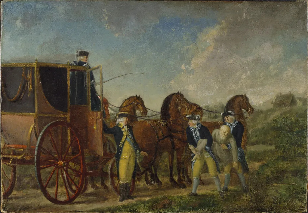 Konung Adolf Fredrik (1710-1771) vid Loka Brunn 1762, by Pehr Hilleström, oil, 1782