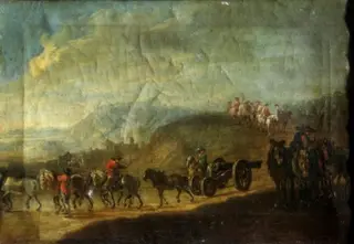 Peisaj cu artilerie pe colină ; pandant: Peisaj cu artilerie și cavalerie, 1699