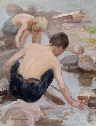 Kaksi poikaa rannalla, by Pekka Halonen