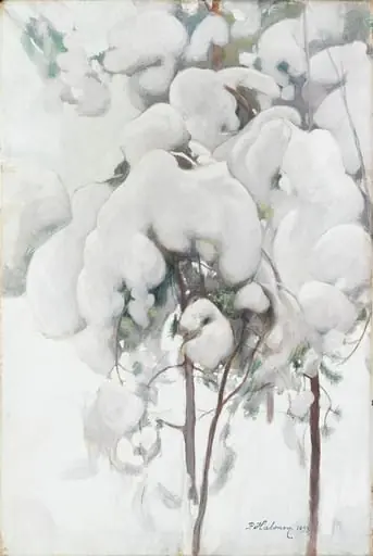 Lumisia männyntaimia, by Pekka Halonen