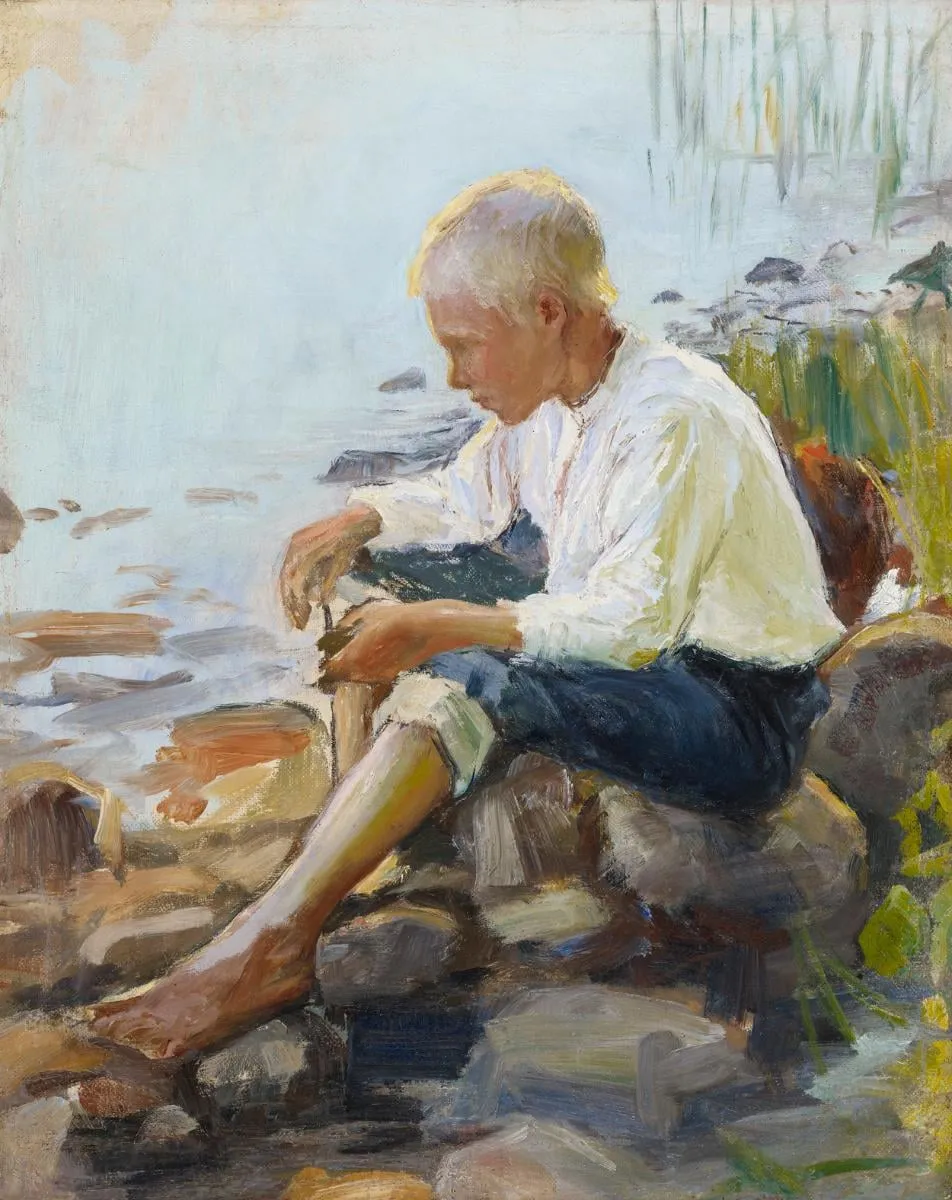 Poika rannalla, by Pekka Halonen, unspecified