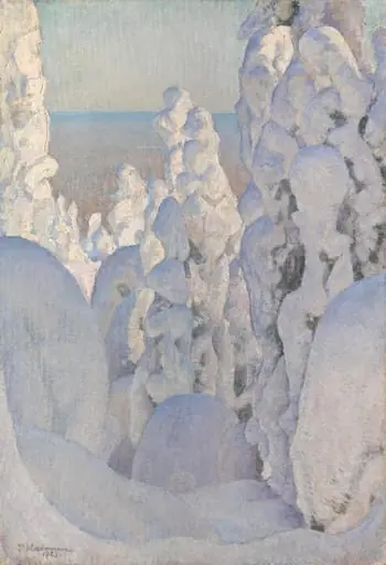 Talvimaisema Kinahmista, by Pekka Halonen