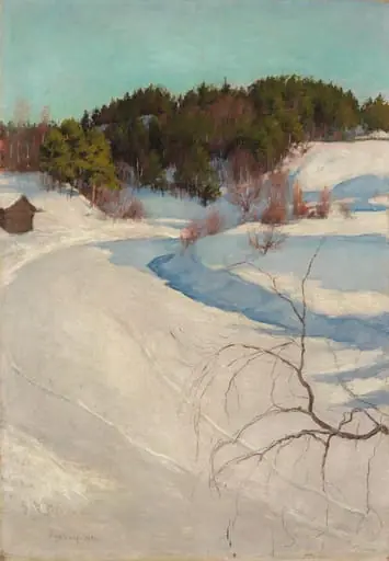 Talvimaisema Myllykylästä, by Pekka Halonen