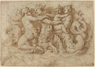 Tritons and Nymphs, by Pellegrini Tiballdi