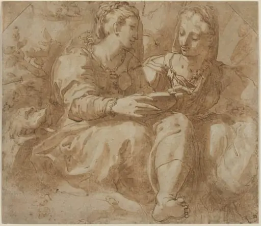 Two Seated Women, by Pellegrino Tibaldi