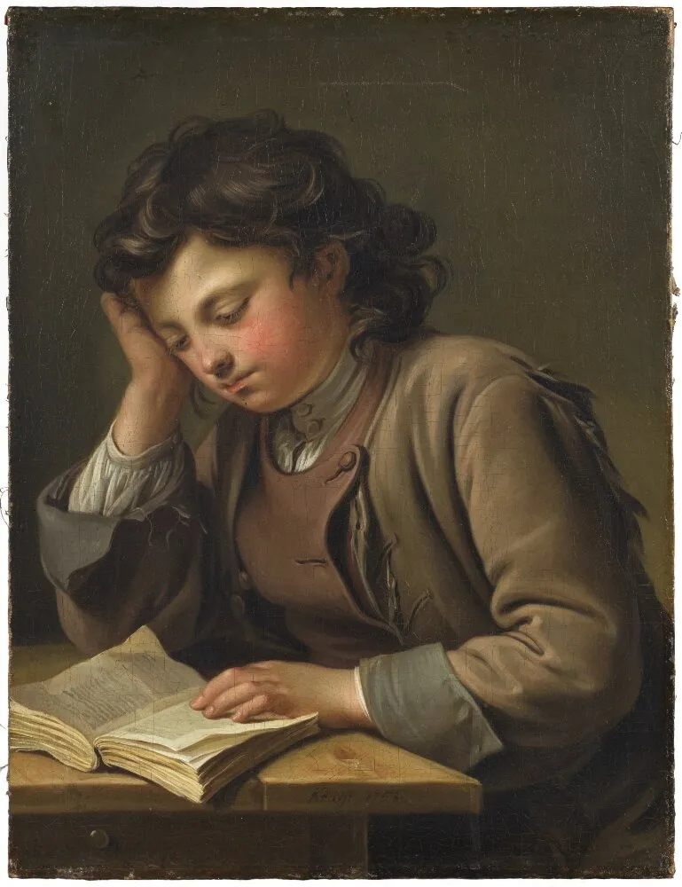 Reading Boy, by Per Krafft the Elder, oil, 1758