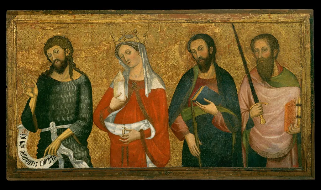 Saint John the Baptist, Saint Mary Magdalene, Saint James the Minor, Saint Paul, by Pere Serra, unspecified, 1393