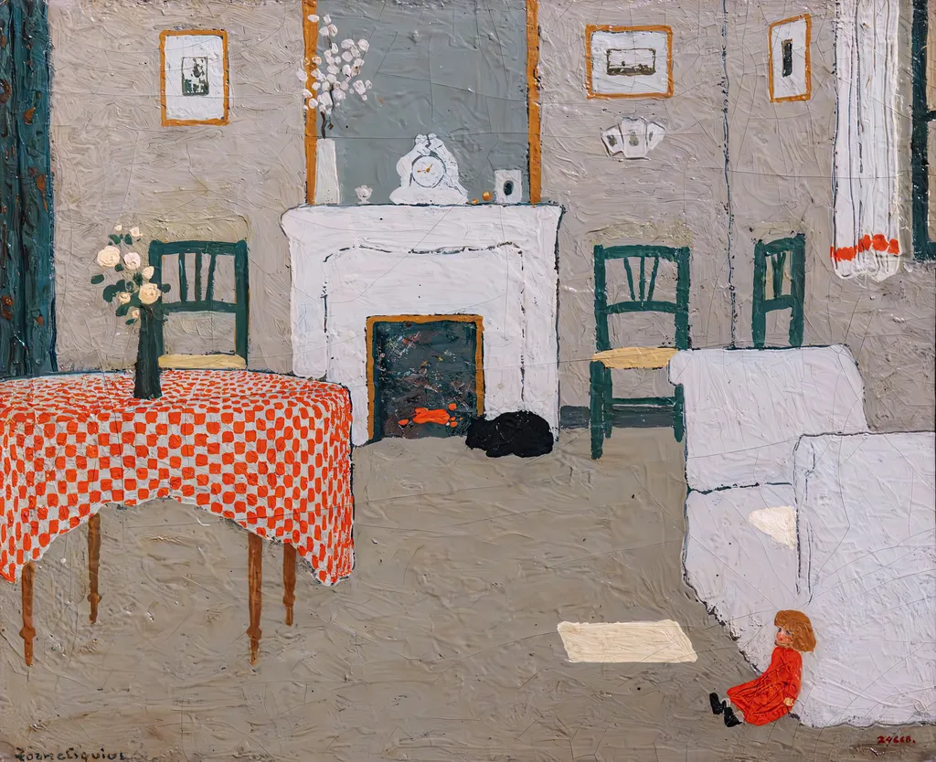 Living Room Interior, by Pere Tornè Esquius, oil, 1913