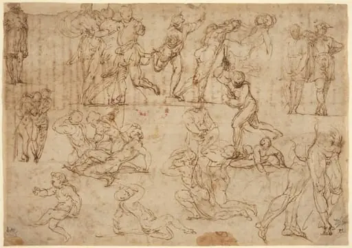 Figure Studies [recto], by Perino del Vaga