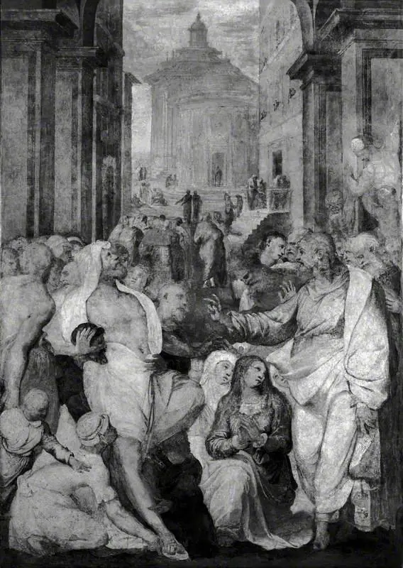 The Raising of Lazarus, by Perino del Vaga