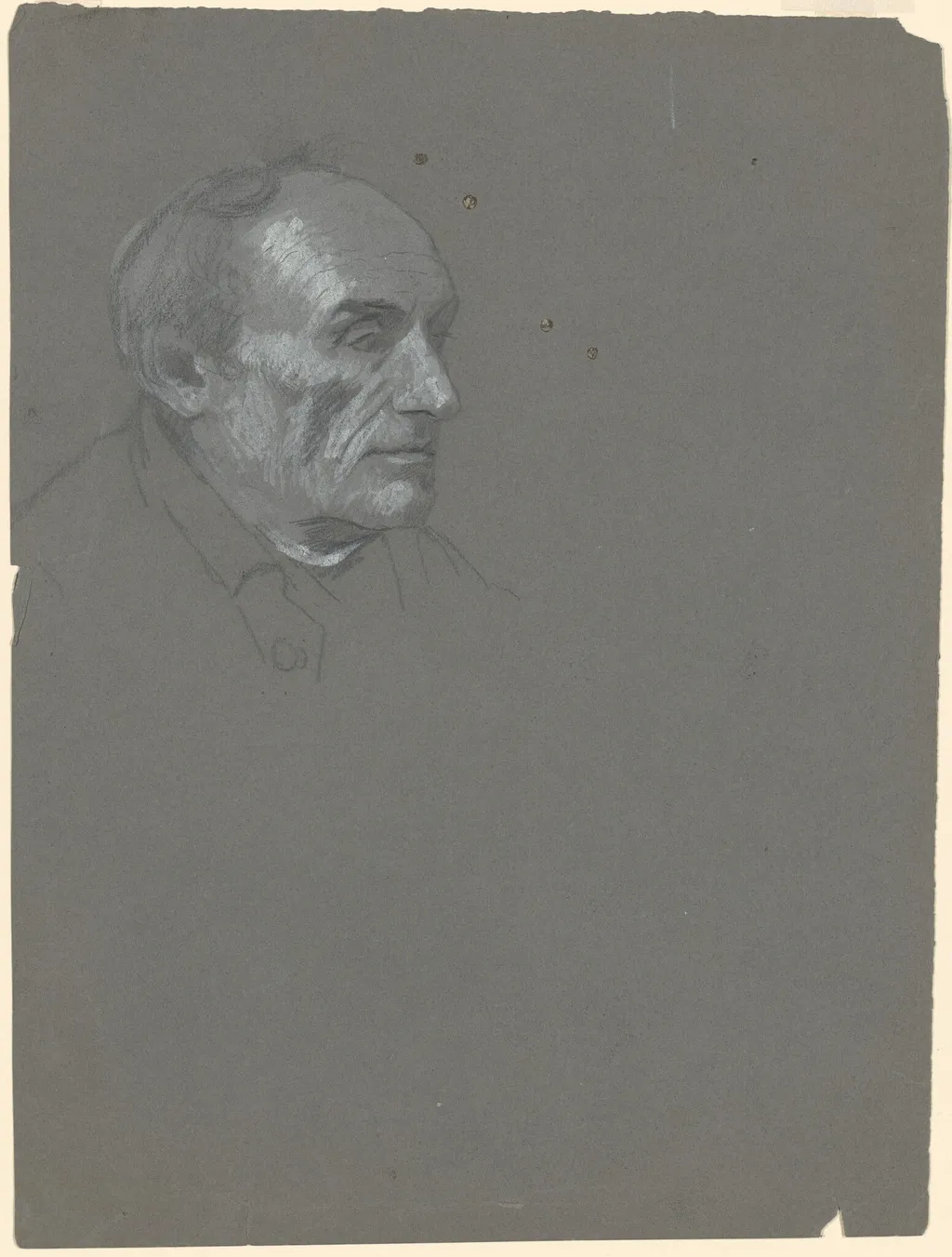 Head of a Man, by Perry, Enoch Wood, Jr., gouache, 1875