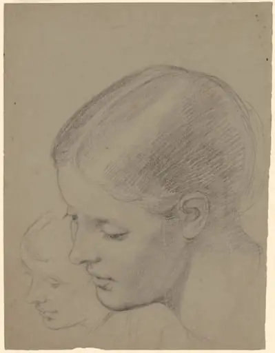 Studies of a Female Head [recto], by Perry, Enoch Wood, Jr.