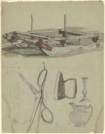 Studies of a Sled and Various Household Objects, by Perry, Enoch Wood, Jr.